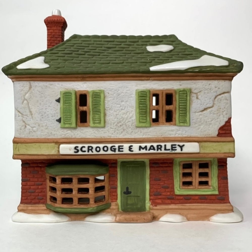 Dept 56 Dickens Village Scrooge & Marley Counting Porcelain House With Light